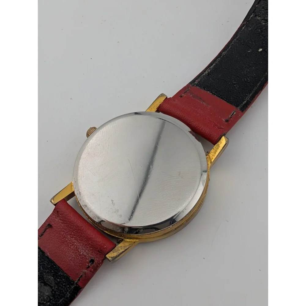 Vintage Nebraska Huskers Unisex Watch 33mm Case Red Leather Band- New Battery